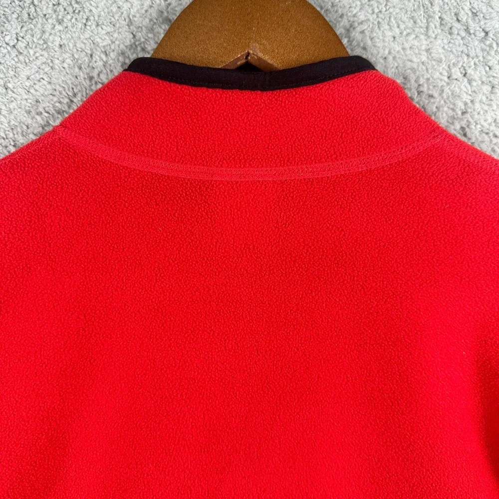 The North Face‎ Polartec Quarter Zip Mens Large Red Black Fleece Pullover Jacket